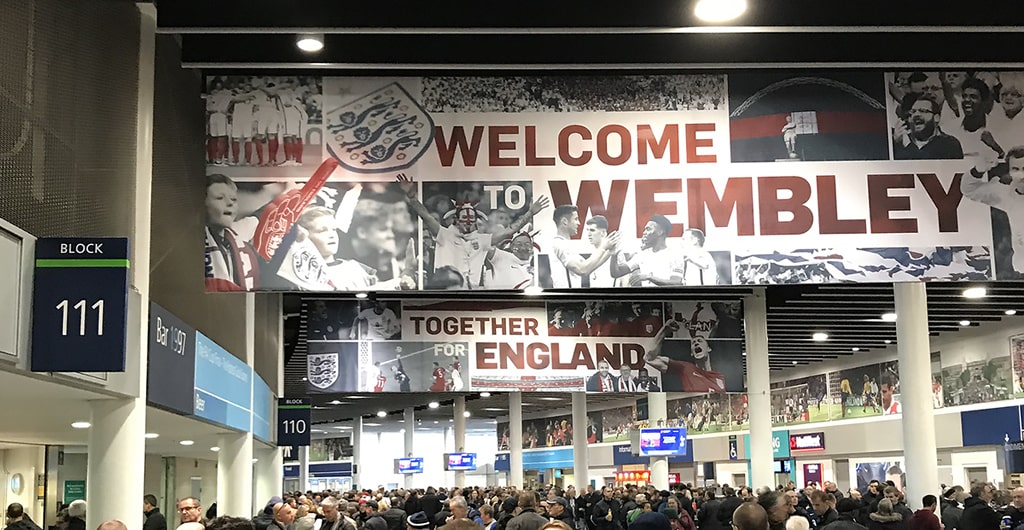 Fans at Wembley before the match