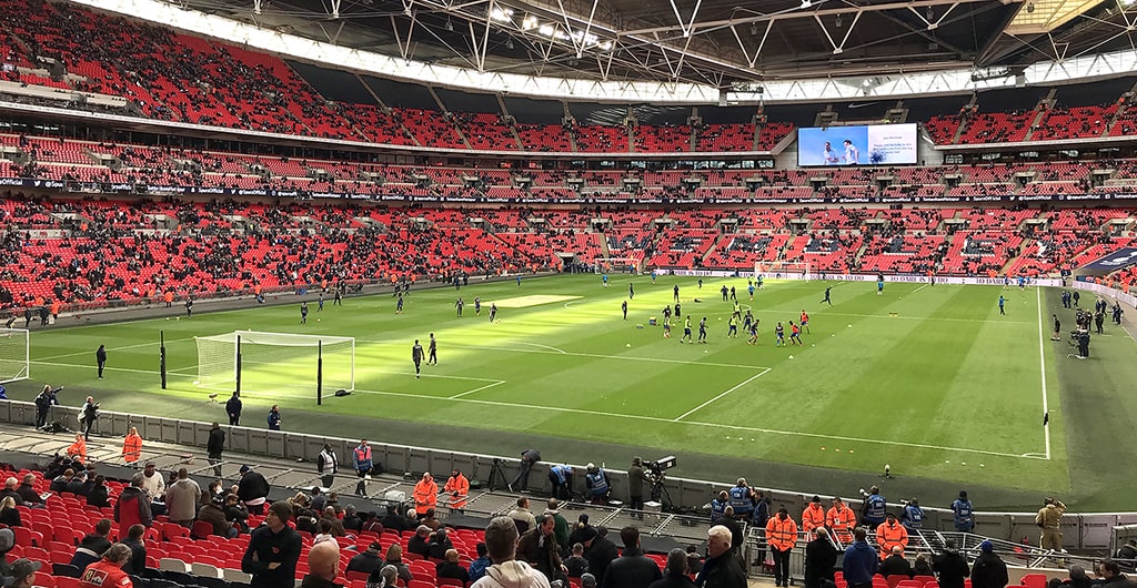 Wembley pitch before the Charity Shield match
